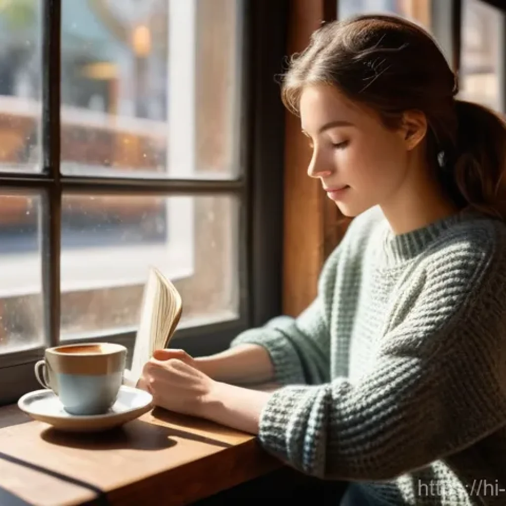 퓨전 패스트푸드 재활용 가능 제품 - A young woman, dressed in a stylish yet modest oversized knitted sweater and dark jeans, sits comfor...