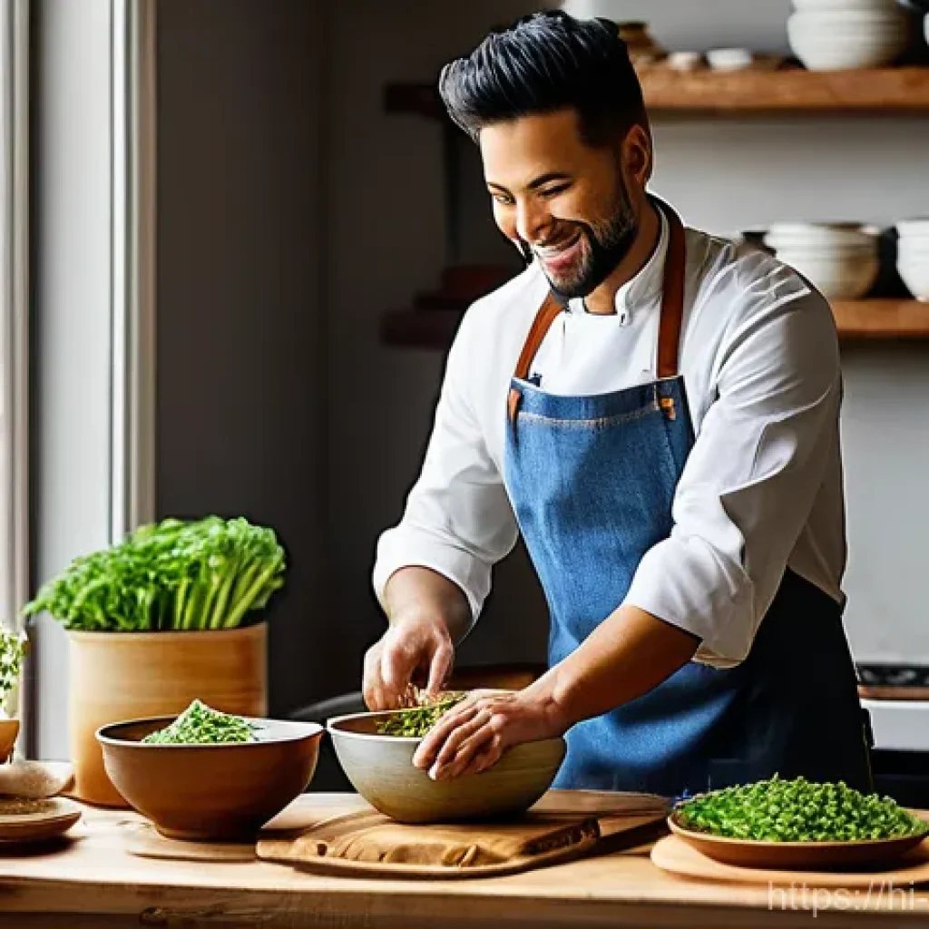 퓨전 패스트푸드 밀키트 제작 팁 - **Prompt 1: "The Creative Home Chef's Touch"**
"A vibrant, eye-level shot of a young, enthusiast...