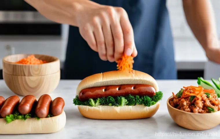 퓨전 핫도그 원가 비교 - A stylish and inviting photograph of a "Desi Tandoori Hot Dog" presented on a rustic wooden board at... 퓨전 핫도그 원가 비교 - A stylish and inviting photograph of a "Desi Tandoori Hot Dog" presented on a rustic wooden board at...