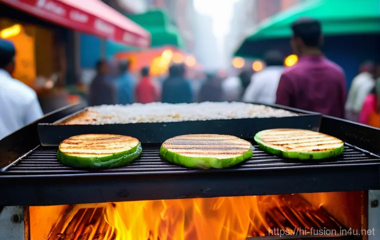 퓨전 샌드위치 제조사별 가격 - **Prompt:** A vibrant, close-up shot of a "Street Style Veg Fusion Sandwich" being pressed on a hot ...