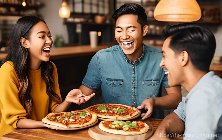 퓨전 피자의 글로벌화 과정 - **Prompt:** A mouth-watering close-up photograph of a Tandoori Paneer Pizza. The pizza features a pe...