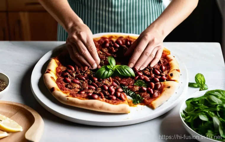 퓨전 피자의 글로벌화 과정 - **Prompt:** A lively scene depicting a diverse group of four friends (all appearing to be 15 years o...