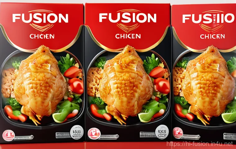 퓨전 치킨의 포장 방법 트렌드 - Here are three detailed image prompts in English, designed to generate appealing and appropriate ima...