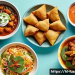 퓨전 패스트푸드 소스 종류 - **Prompt 1: "The Grand Fusion Feast"**
    A vibrant and colorful scene set in a lively, modern Indi...